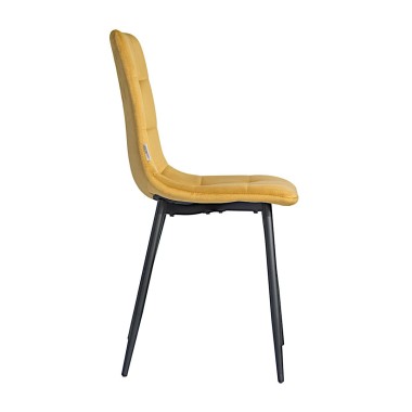 Стул мягкий CHILE велюр медовый/черный