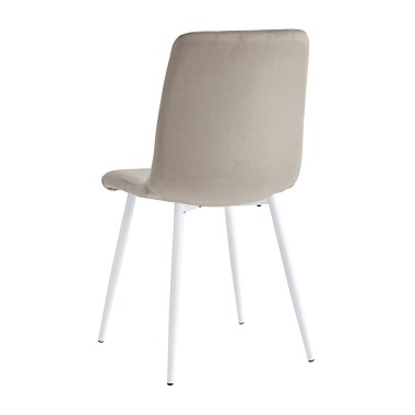 Стул мягкий CHILE велюр мокко/белый