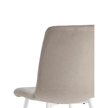 Стул мягкий CHILE велюр мокко/белый