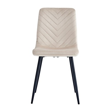 Стул мягкий BIANCA велюр бежевый/черный
