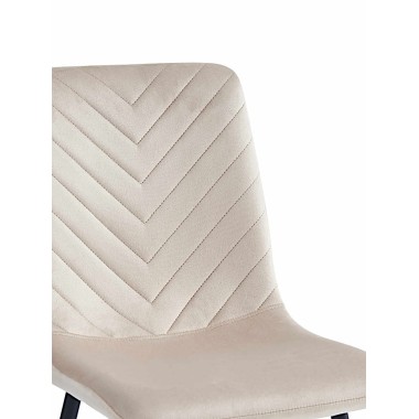 Стул мягкий BIANCA велюр бежевый/черный