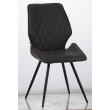 Стул мягкий OSTIN, велюр, каркас круглый, серый/черный
