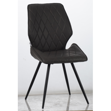 Стул мягкий OSTIN, велюр, каркас круглый, серый/черный