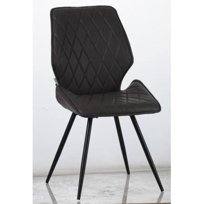 Стул мягкий OSTIN, велюр, каркас круглый, серый/черный