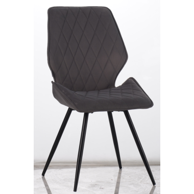 Стул мягкий OSTIN, велюр, каркас круглый, темно-серый/черный