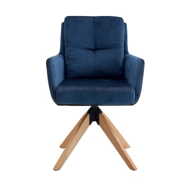Стул-кресло GUSTAV 360 вельвет синий