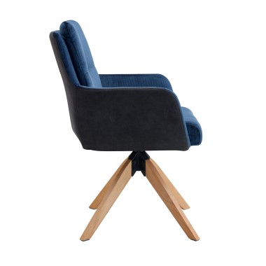Стул-кресло GUSTAV 360 вельвет синий