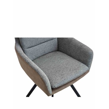 Стул-кресло JEROME 360 ткань серый/коричневый