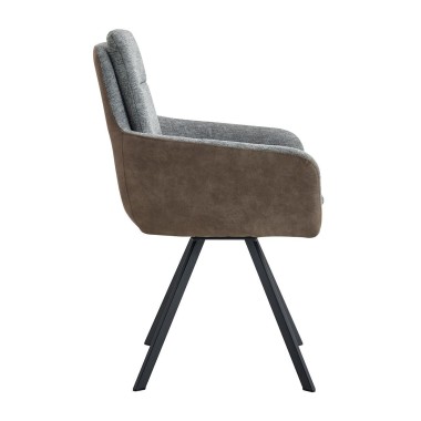 Стул-кресло JEROME 360 ткань серый/коричневый