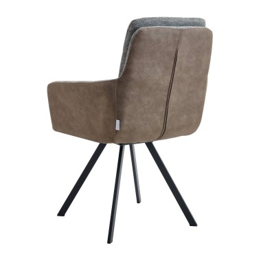 Стул-кресло JEROME 360 ткань серый/коричневый