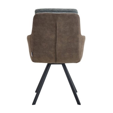 Стул-кресло JEROME 360 ткань серый/коричневый