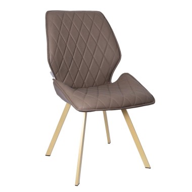 Стул мягкий OSTIN 180 экокожа, каркас квадрат, темно-бежевый/шампань