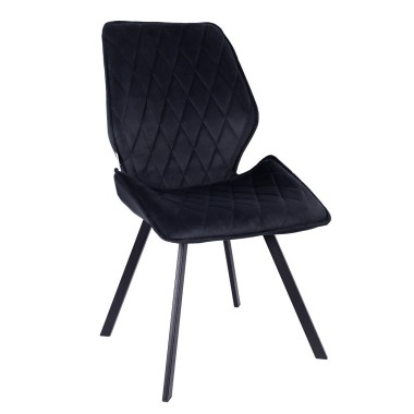 Стул мягкий OSTIN 180 велюр, каркас квадрат, графит/черный