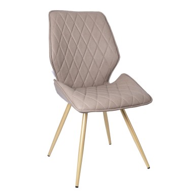 Стул мягкий OSTIN 360, экокожа, каркас круглый, бежевый/шампань