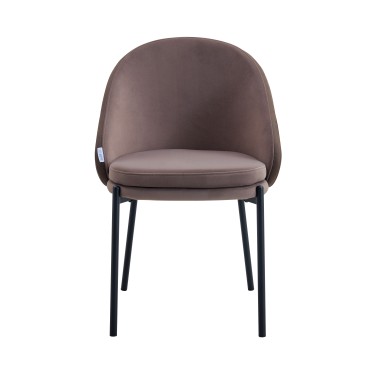 Стул мягкий DEBI ткань коричневый/черный