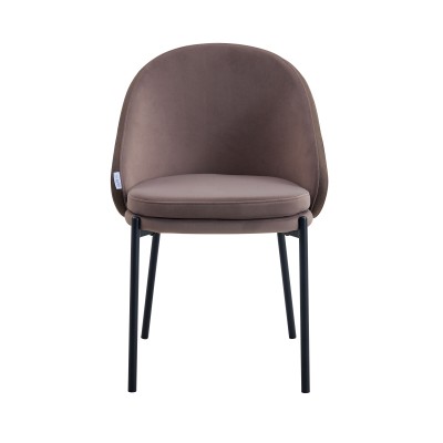 Стул мягкий DEBI ткань коричневый/черный