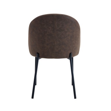 Стул мягкий DEBI ткань коричневый/черный