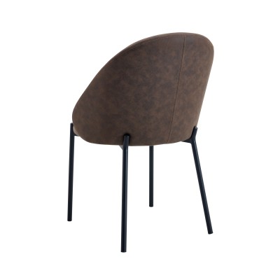 Стул мягкий DEBI ткань коричневый/черный