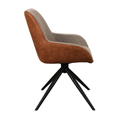 Стул-кресло MONICA 180 ткань Серо-коричневый/черный