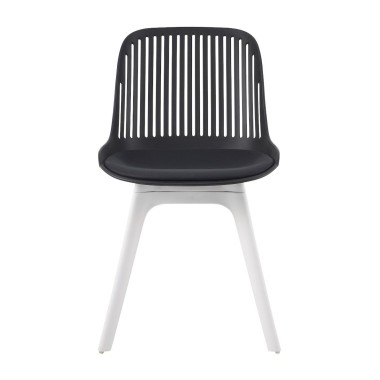 Стул пластиковый GRACE SOFT черный/белый