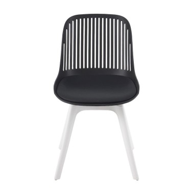 Стул пластиковый GRACE SOFT черный/белый