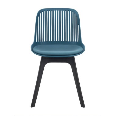 Стул пластиковый GRACE SOFT темно-синий/черный