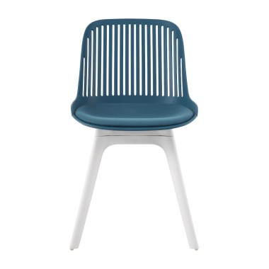 Стул пластиковый GRACE SOFT темно-синий/белый