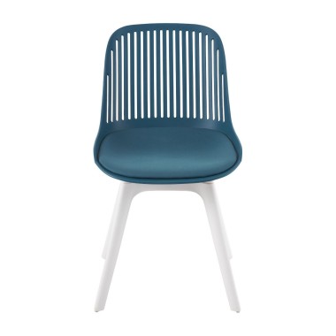 Стул пластиковый GRACE SOFT темно-синий/белый