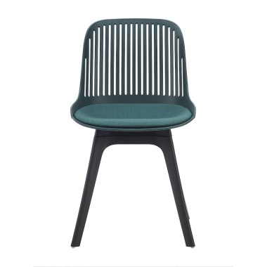 Стул пластиковый GRACE SOFT темно-зеленый/черный