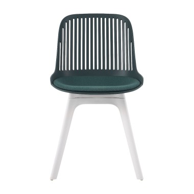 Стул пластиковый GRACE SOFT темно-зеленый/белый