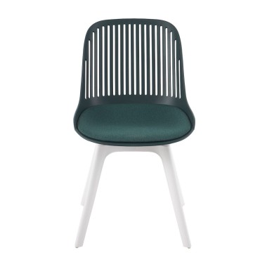 Стул пластиковый GRACE SOFT темно-зеленый/белый