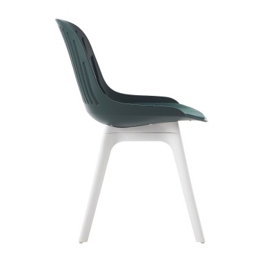 Стул пластиковый GRACE SOFT темно-зеленый/белый