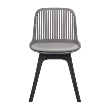 Стул пластиковый GRACE SOFT серый/черный