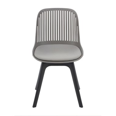 Стул пластиковый GRACE SOFT серый/черный