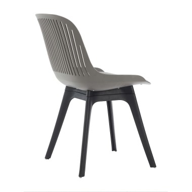 Стул пластиковый GRACE SOFT серый/черный