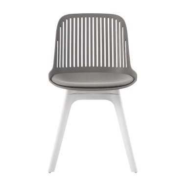 Стул пластиковый GRACE SOFT серый/белый