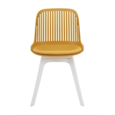 Стул пластиковый GRACE SOFT горчичный/белый