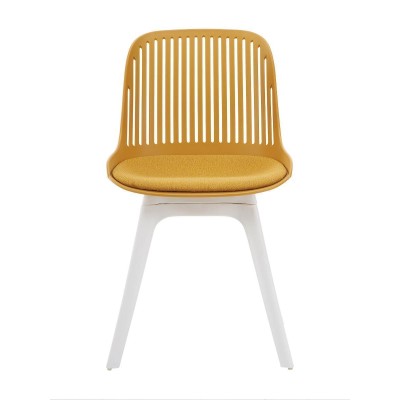 Стул пластиковый GRACE SOFT горчичный/белый
