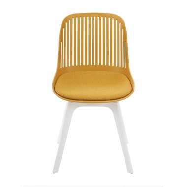 Стул пластиковый GRACE SOFT горчичный/белый