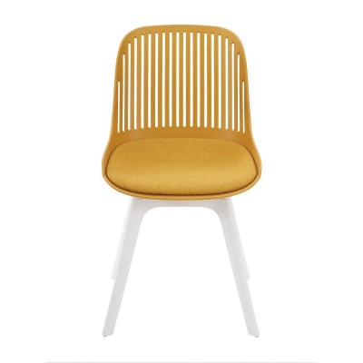 Стул пластиковый GRACE SOFT горчичный/белый