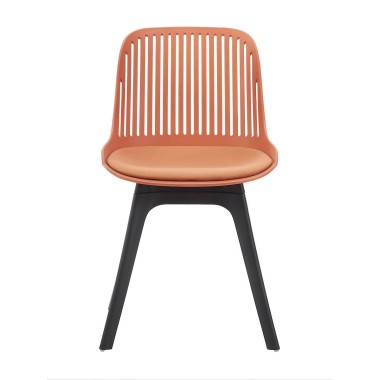 Стул пластиковый GRACE SOFT оранжевый/черный