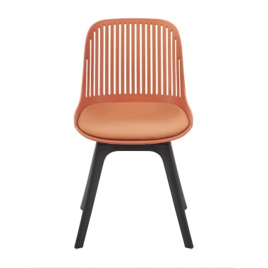 Стул пластиковый GRACE SOFT оранжевый/черный