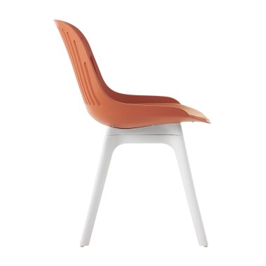 Стул пластиковый GRACE SOFT оранжевый/белый