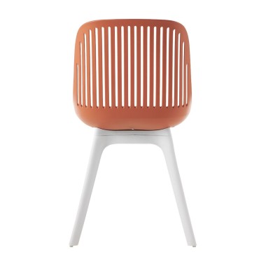 Стул пластиковый GRACE SOFT оранжевый/белый