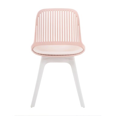 Стул пластиковый GRACE SOFT розовый/белый