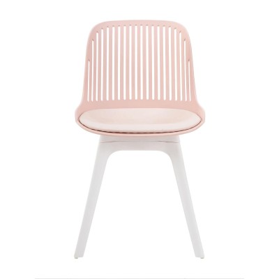 Стул пластиковый GRACE SOFT розовый/белый