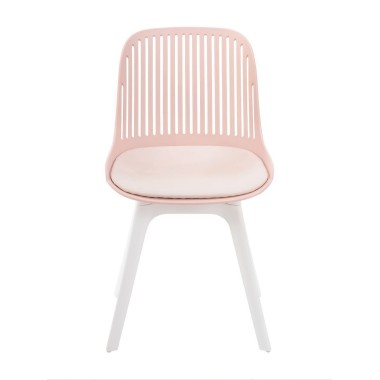 Стул пластиковый GRACE SOFT розовый/белый