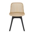 Стул пластиковый GRACE бежевый/черныей