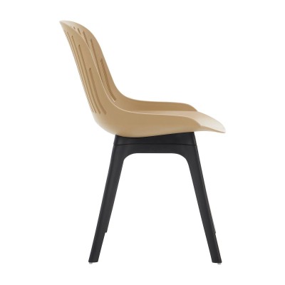 Стул пластиковый GRACE бежевый/черныей