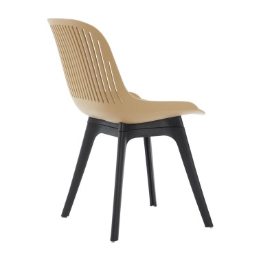 Стул пластиковый GRACE бежевый/черныей